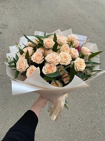 Букет Кремовые розы Латте в Грибаново